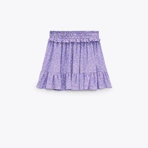 Zara short printed skirt in lilac